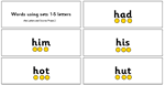 Words using sets 1-5 letters - sound buttons