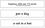 Captions with sets 1-4 words