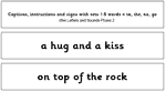 Captions, instructions and signs with sets 1-5 words + to, the, no, go