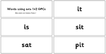 Words using set 1 and 2 gpc