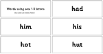 Words using sets 1-5 letters