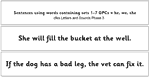 Sentences using words containing sets 1-7 GPCs