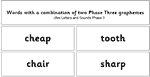 Words with a combination of two graphemes
