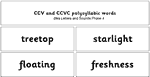 CCV and CCVC polysyllabic words