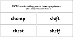 CVCC words using phase three graphemes