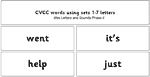 CVCC words using sets 1-7 letters